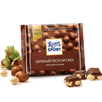 Фотография Шоколад Ritter Sport с цельным орехом 