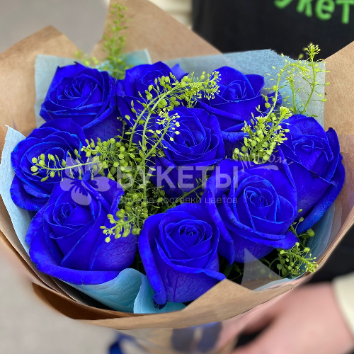 Букет из 9 синих роз